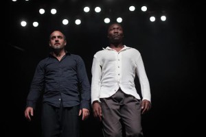 Dance Umbrella 2014. Gregory Maqoma (South Africa) and Roberto Olivan (Spain) collaborated by choreographing and together with composer Laurent Delforge performed 'Lonely Together' at the Market Theatre in Johannesburg as part of the 2014 Dance Umbrella. The Market Theatre, Johannesburg. 03 September 2014 PHOTOGRAPH: John Hogg.